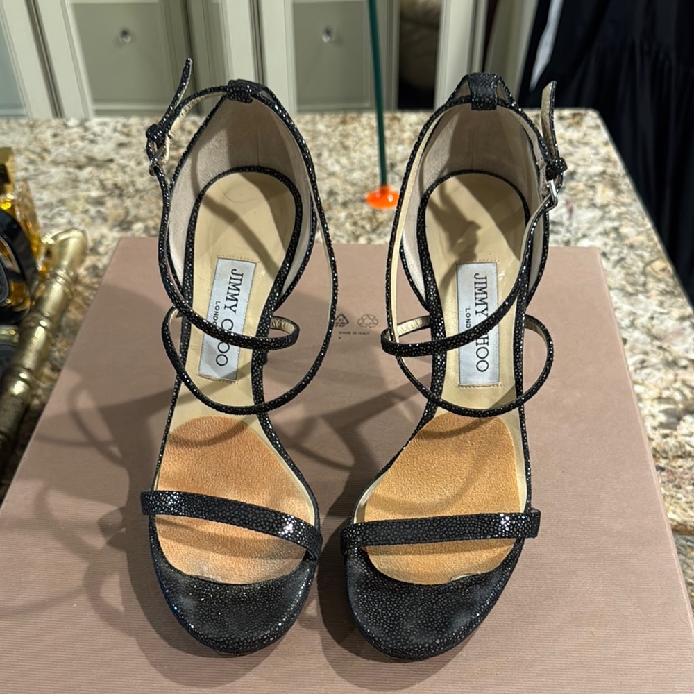 Jimmy Choo Black Strappy Sandals